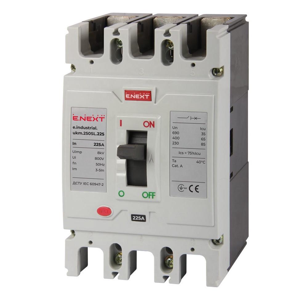 Автоматический выключатель E.NEXT силовой e.industrial.ukm.250SL.225 3 полюса 225А 65kA i0660018 (21343)