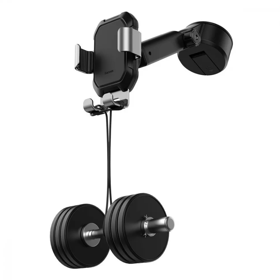 Держатель автомобильный Baseus Tank Gravity Car Mount Holder With Suction Base Tarnish Black Автодержатель для телефона Черный (SUYL-TK01) - фото 6