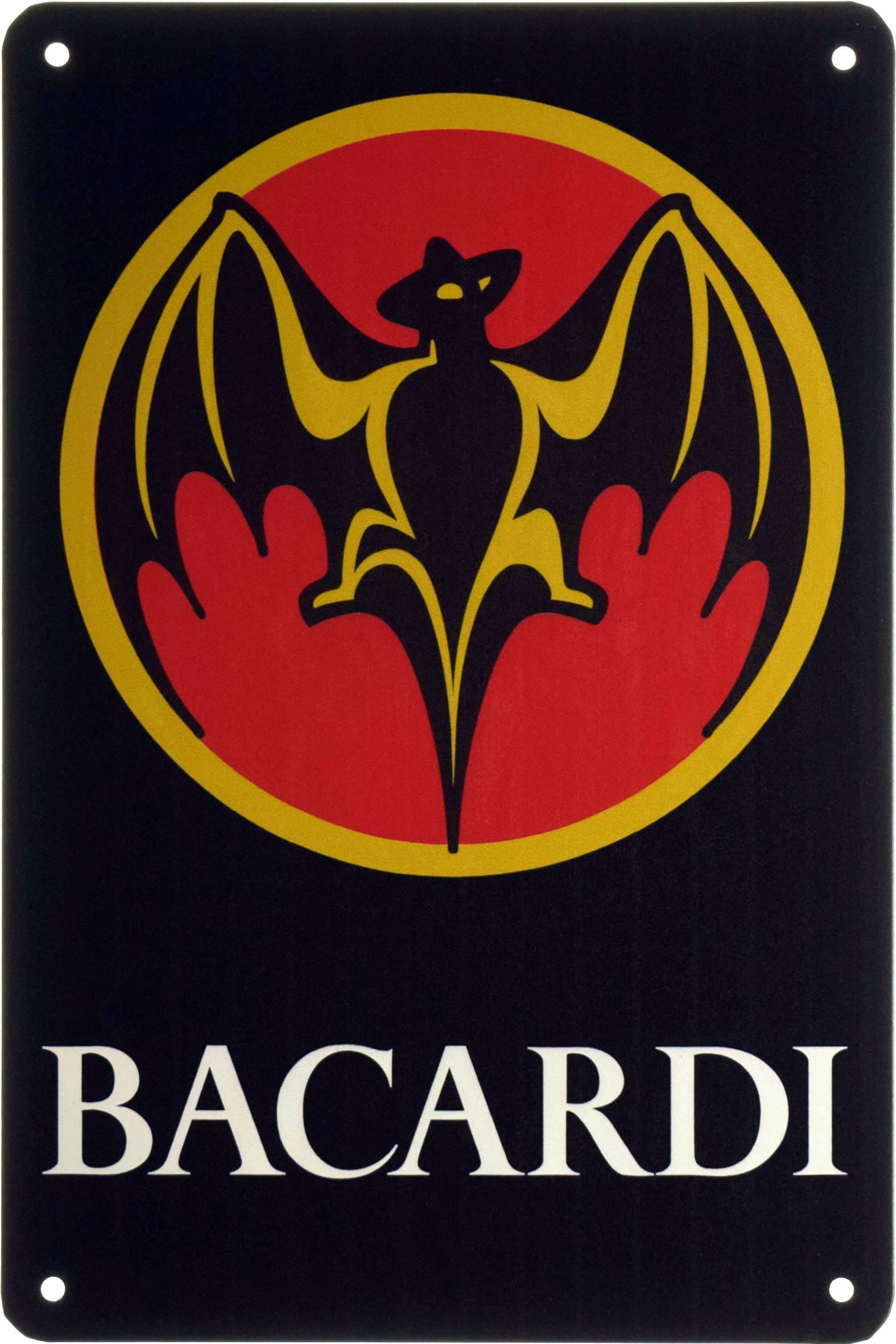 Табличка металлическая Bacardi Logo 20x30 см