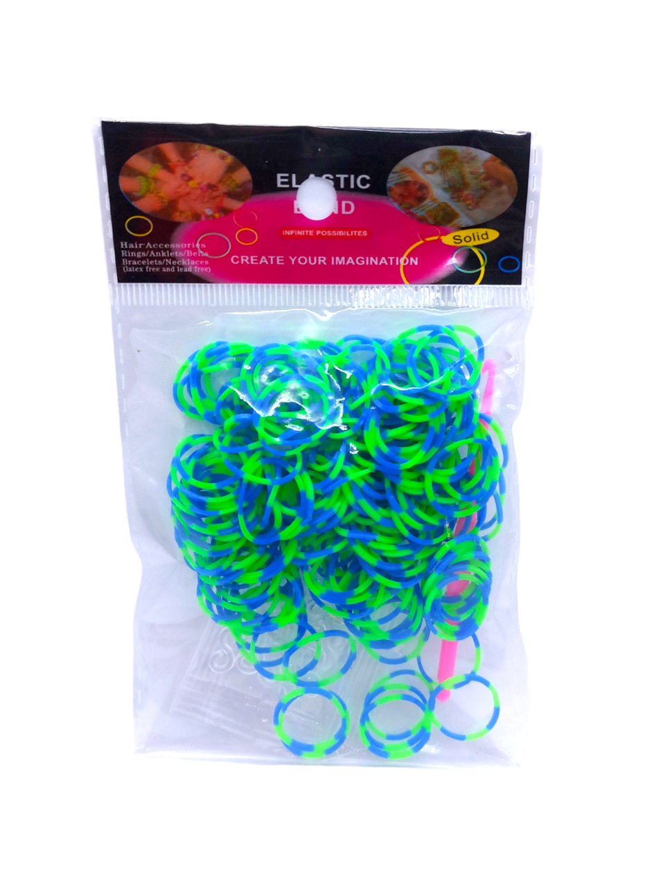 Резинки для плетения браслетов Loom Bands 200 шт. Зелено-синий