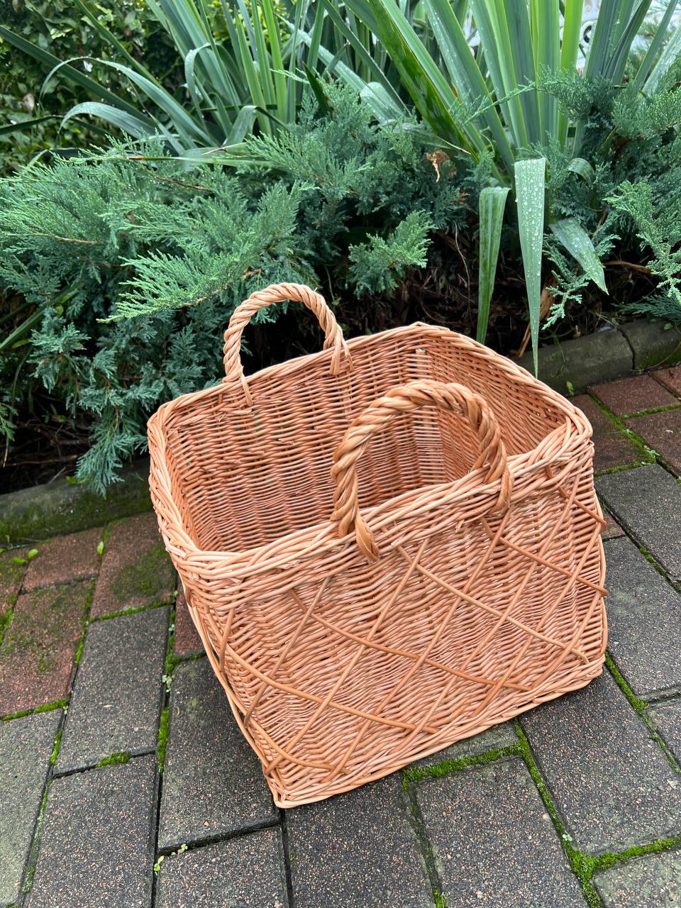 Корзина с ручками плетеная из лозы Бежевый (29011480) - фото 7 Корзина с ручками плетеная из лозы Бежевый (29011480) - фото 7