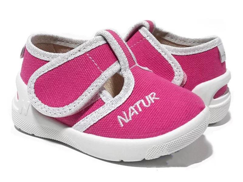 Тапочки для девочек Natur 124-880/18 на липучках р. 18 Розовый