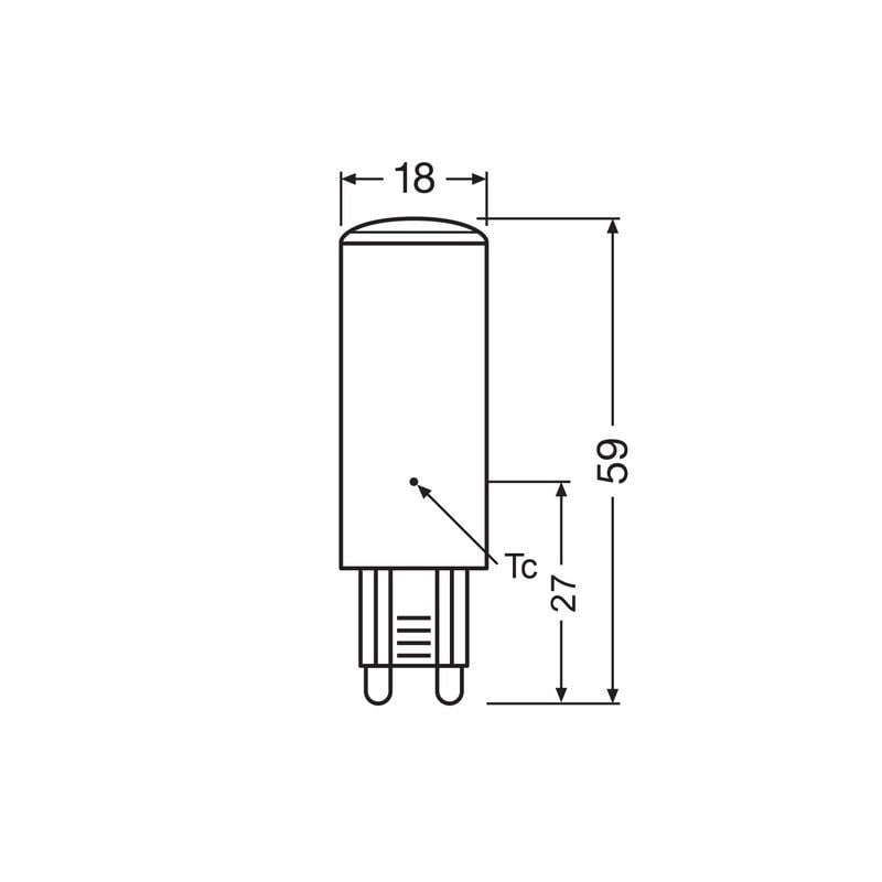 Лампа світлодіодна Osram PIN 60 4,9W 220V 806lm 2700K G9 18x59 мм капсула (4058075840522) - фото 6 Лампа світлодіодна Osram PIN 60 4,9W 220V 806lm 2700K G9 18x59 мм капсула (4058075840522) - фото 6