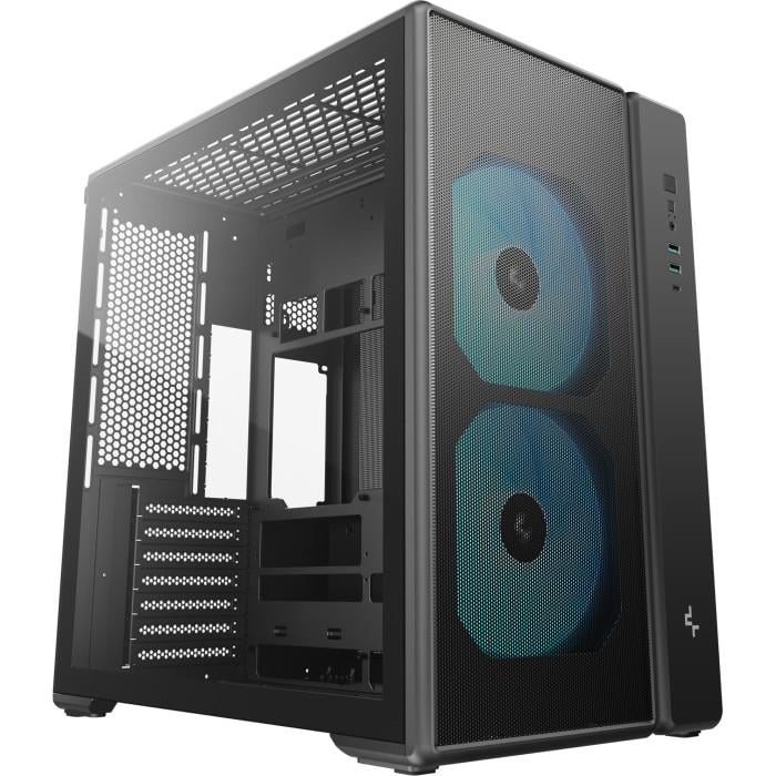 Корпус для ПК Deepcool CG590 Mesh 2F Mid Tower no PSU ATX/MicroATX/Mini-ITX 2x160 мм ARGB Black (R-CG590MESH-BKANA2-G)