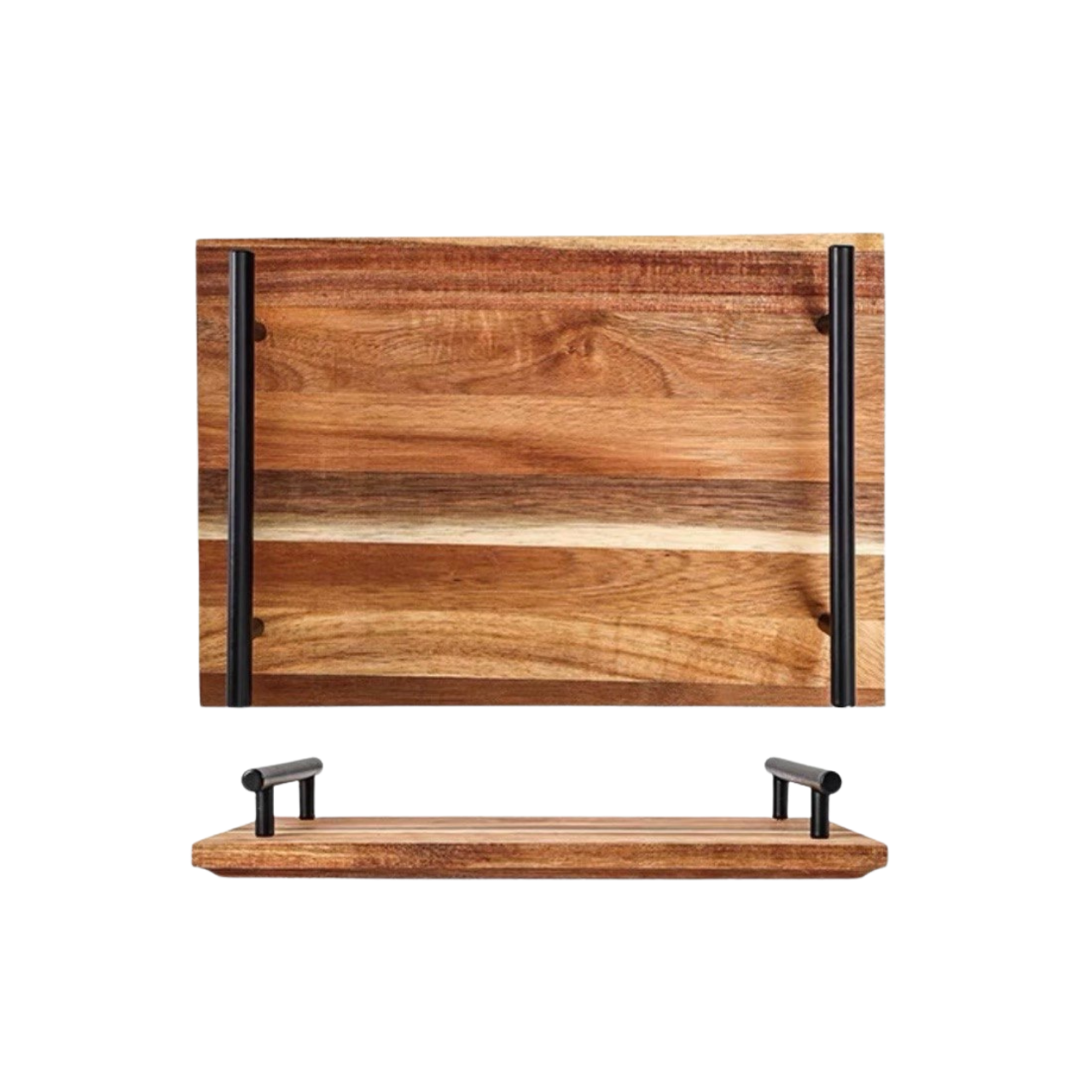 Таця дерев’яна з ручками Лінії лофт 30 см (33830094)