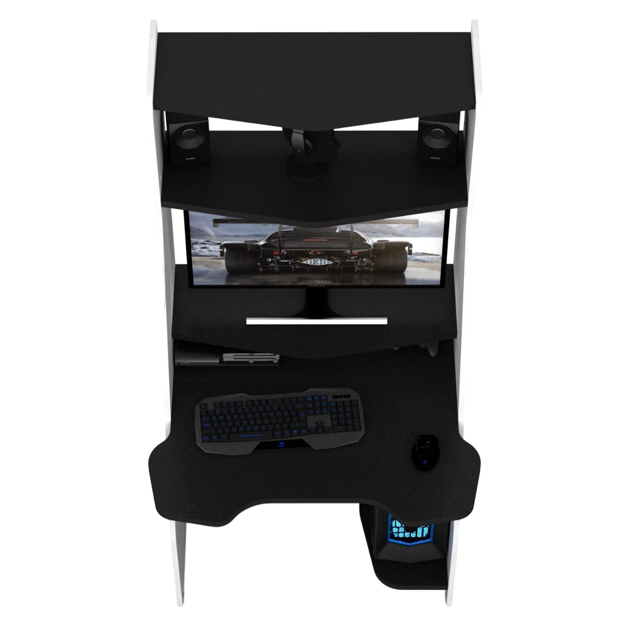 Геймерский стол XGamer ROCKET с полками Черный (ГСXGR)
