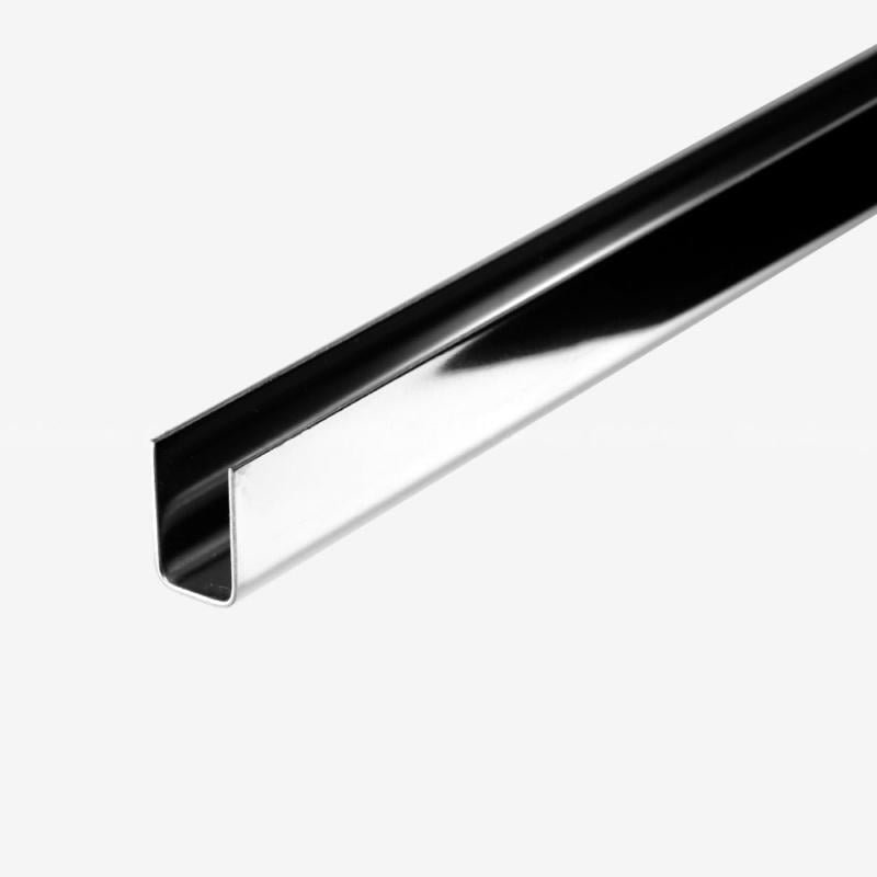 Профіль кріплення для душової кабіни для скла 8 мм нержавіючий полірований 11х15 мм 2,4 м