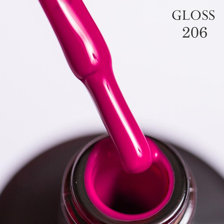 Гель-лак GLOSS 206 11 мл Малиново-коралловый (8973869)