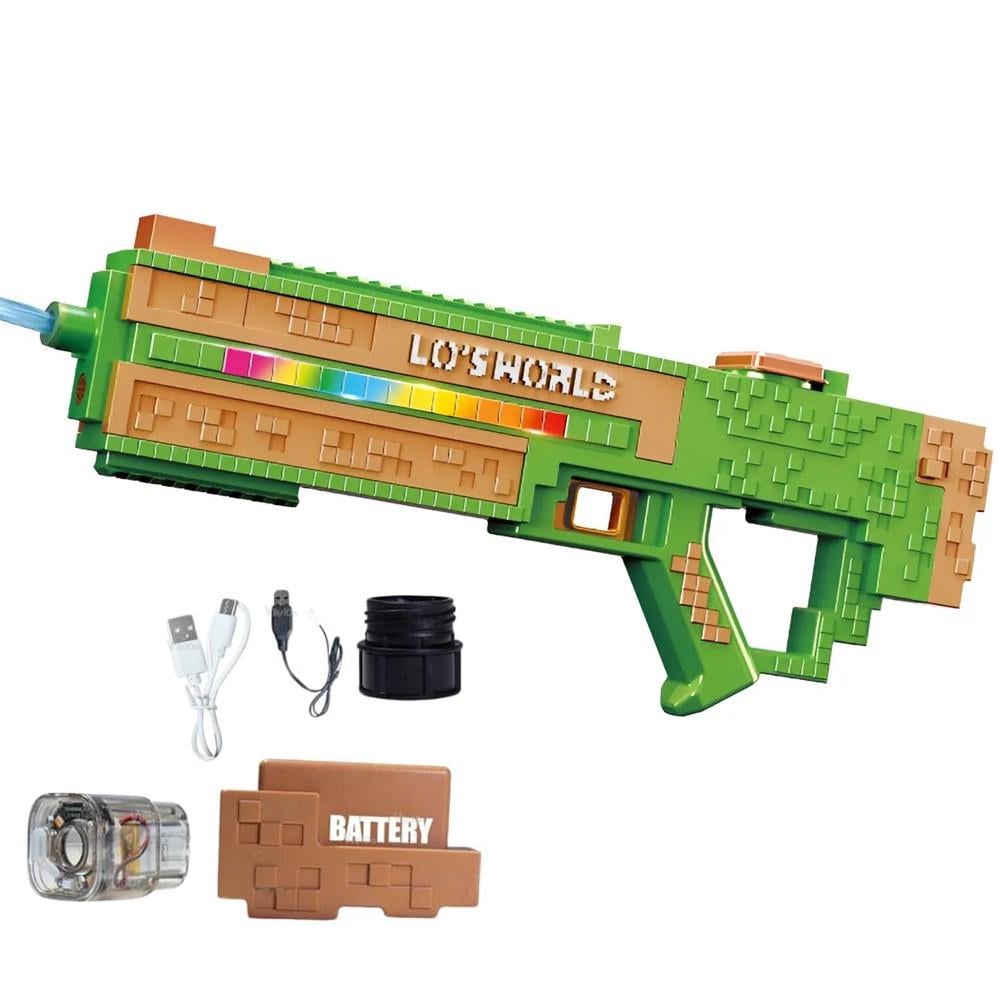 Детский бластер водный Minecraft USB автоматический аккумуляторный 45 см 3,7V (33514899)
