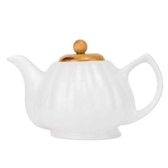 Набор чашек с чайником Elisey симфония с блюдцами 6 шт. Белый (135-81-9184-001) - фото 4