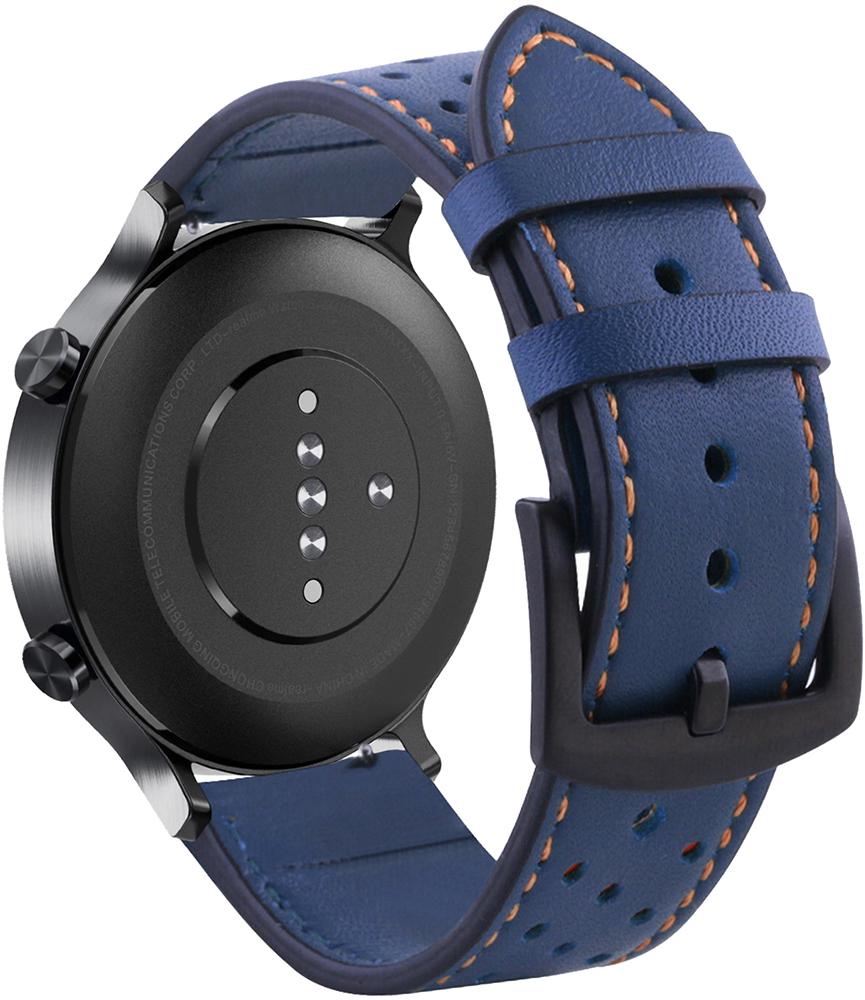 Ремешок кожаный Classico для Realme Watch S 22 мм Blue (22642-28) - фото 1