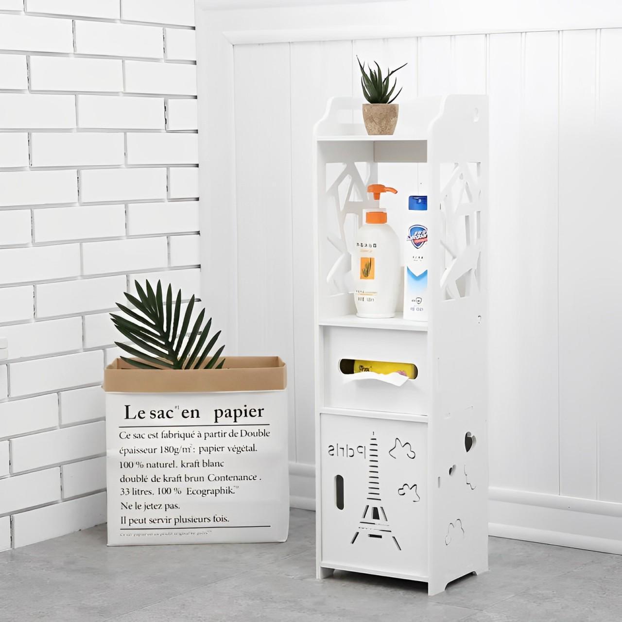 Стелаж-полиця PK-02 у ванну та туалет з тримачем для туалетного паперу 80х15х15 см