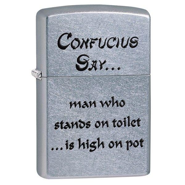 Зажигалка ZIPPO 28459 CONFUCIUS SAY TOILET
