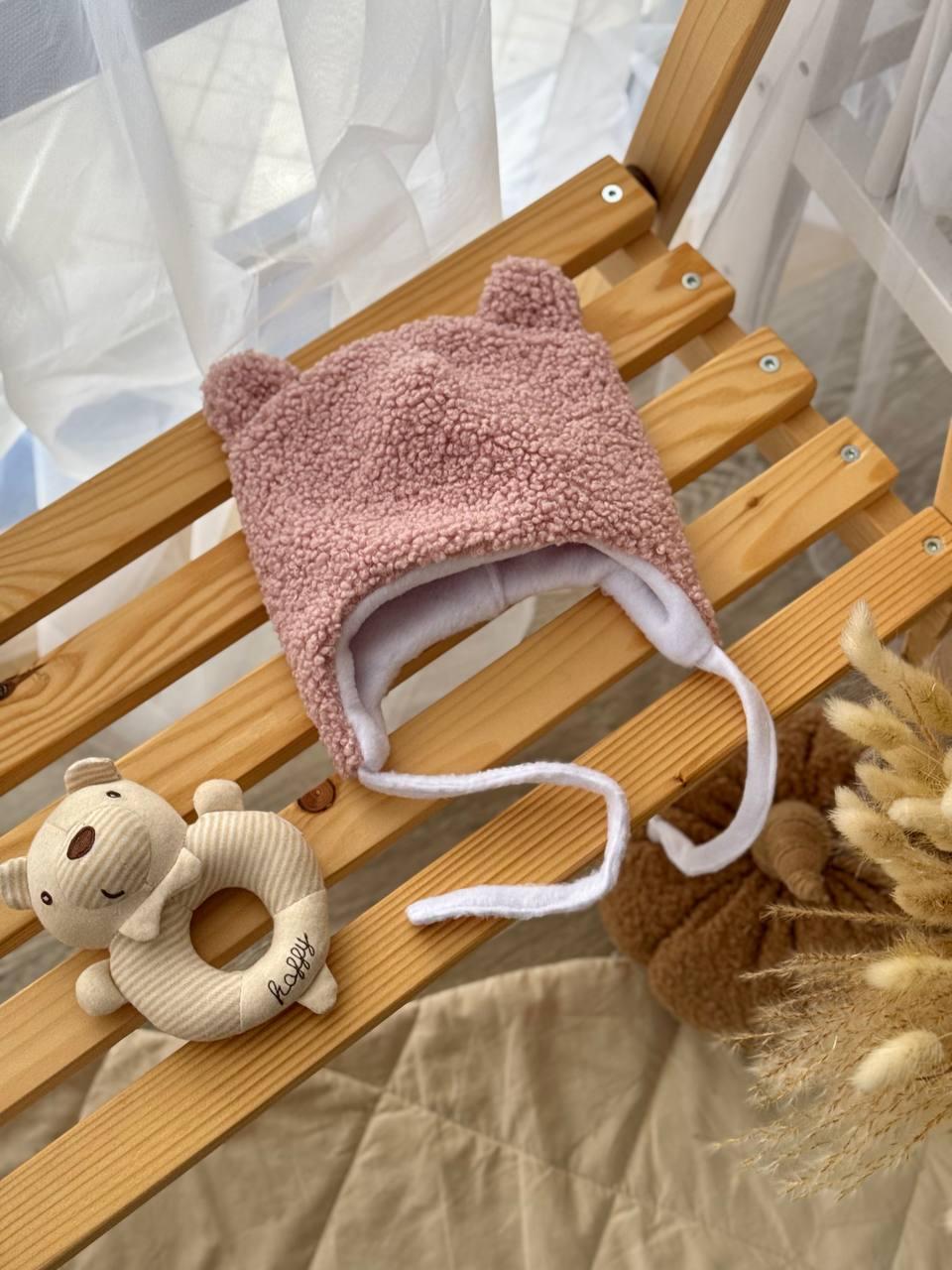 Шапка дитяча зимова Teddy 44-46 см 6-9 міс. Рожевий (2781800159)