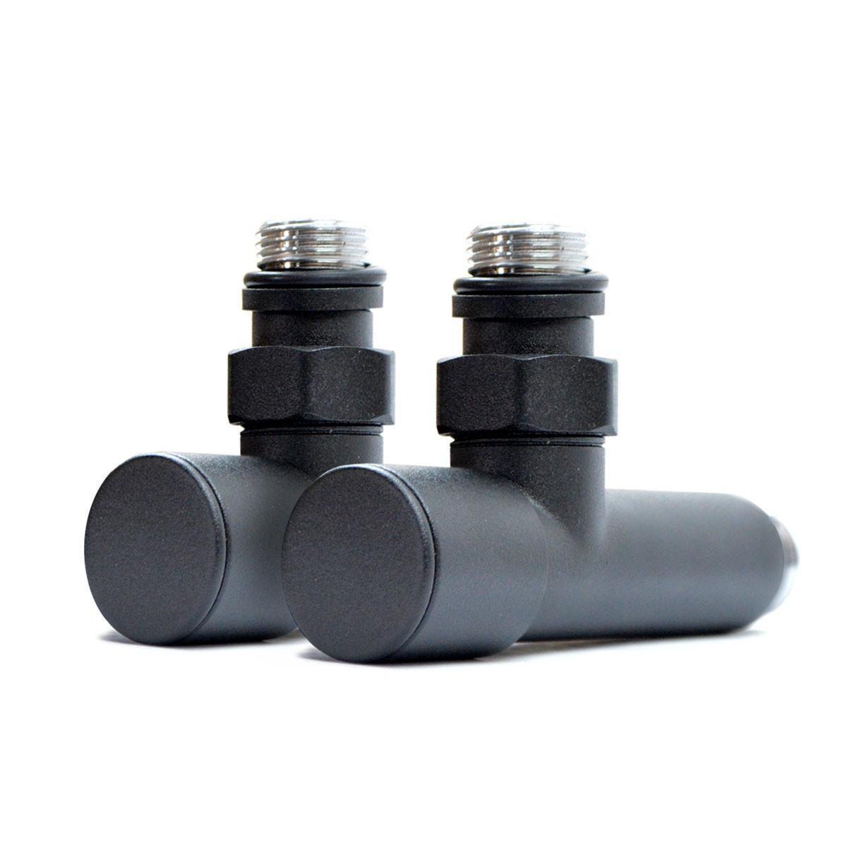 Кран угловой для полотенцесушителя Raftec 1/2"х1/2"" удлиненный 2 шт. Черный (2134807582)