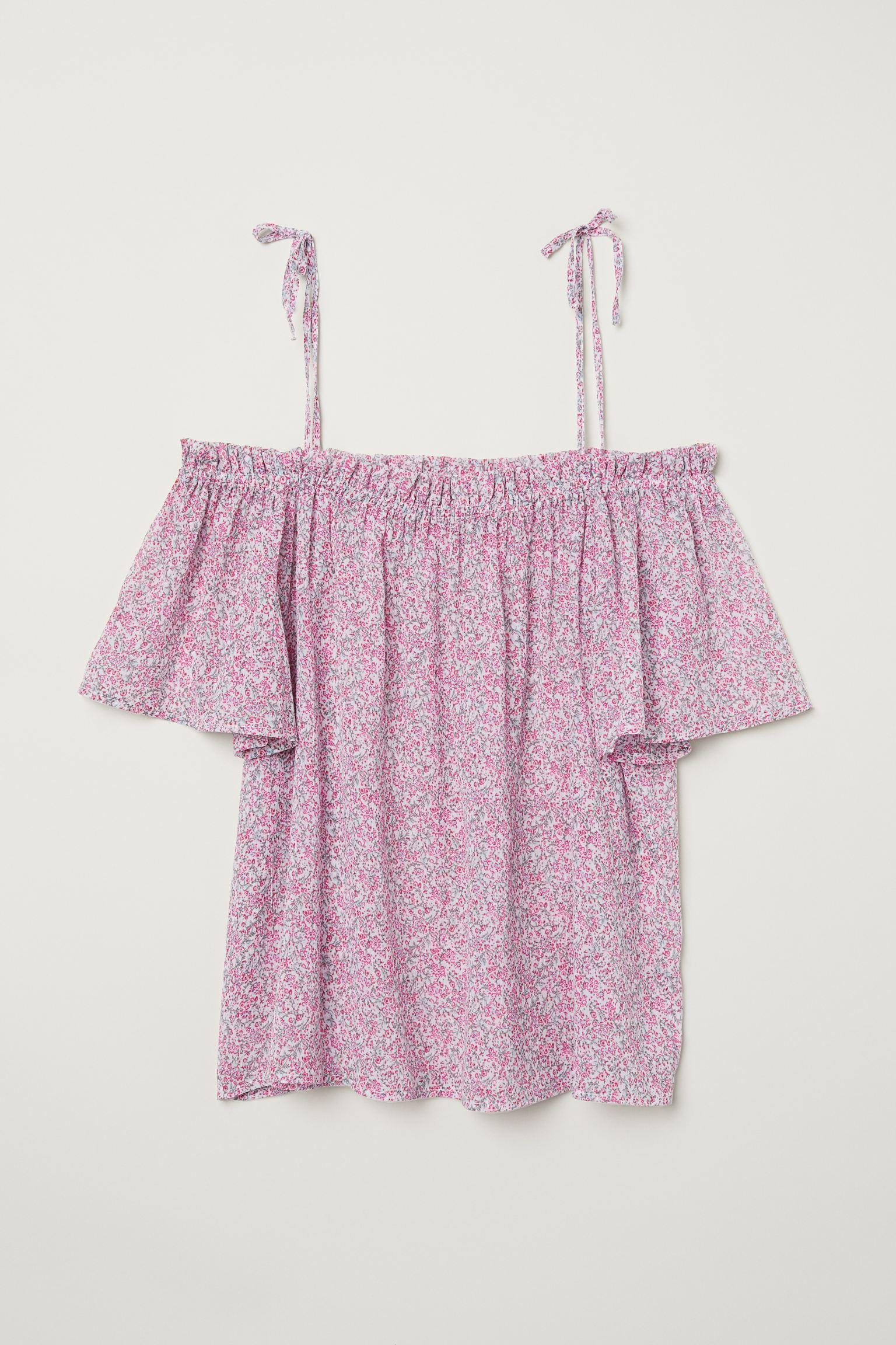 Блуза H&M Цветы р. 34 Красный (2201651697)