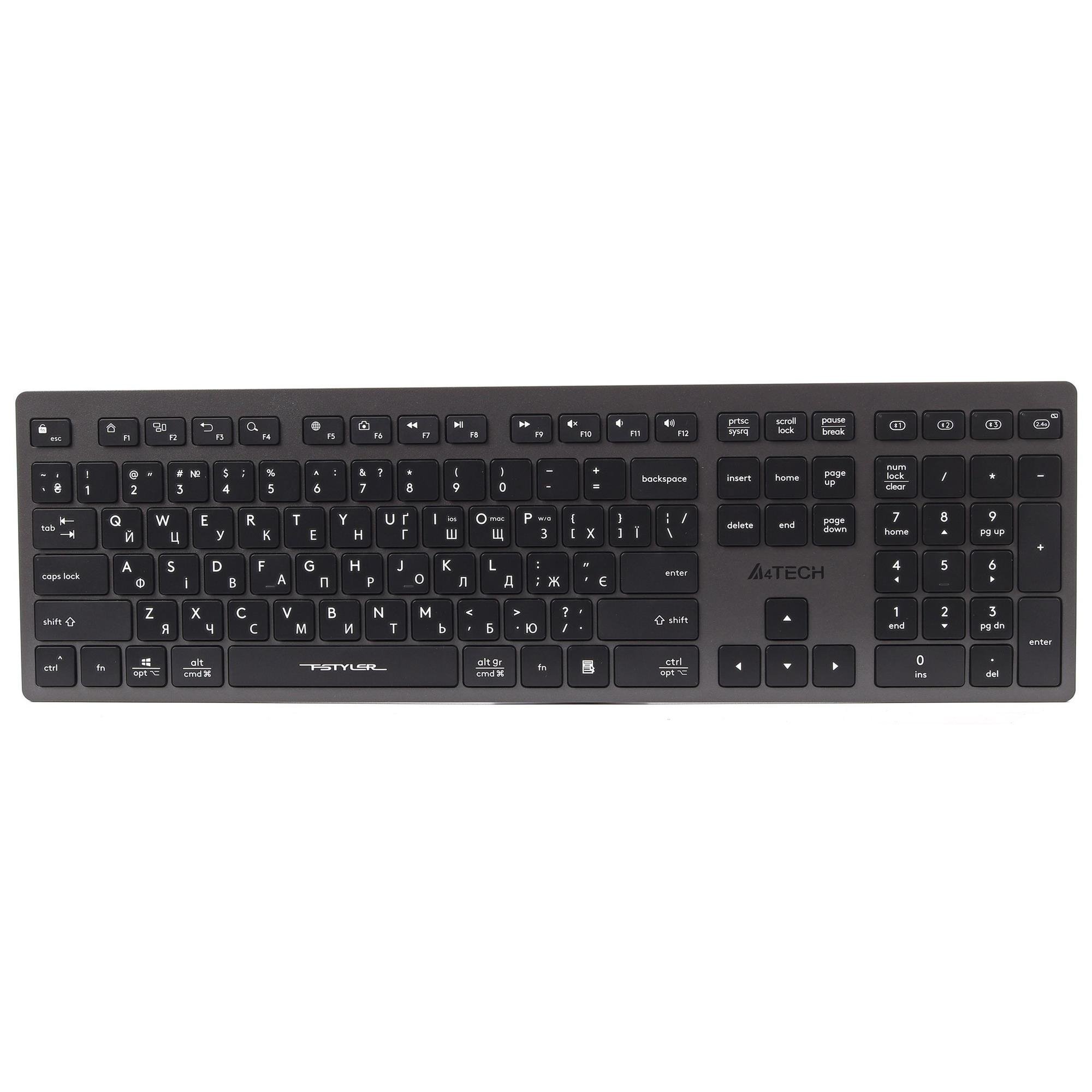 Клавиатура беспроводная A4Tech FBX50C Bluetooth/2,4 ГГц ножничная Grey (FBX50C Grey)