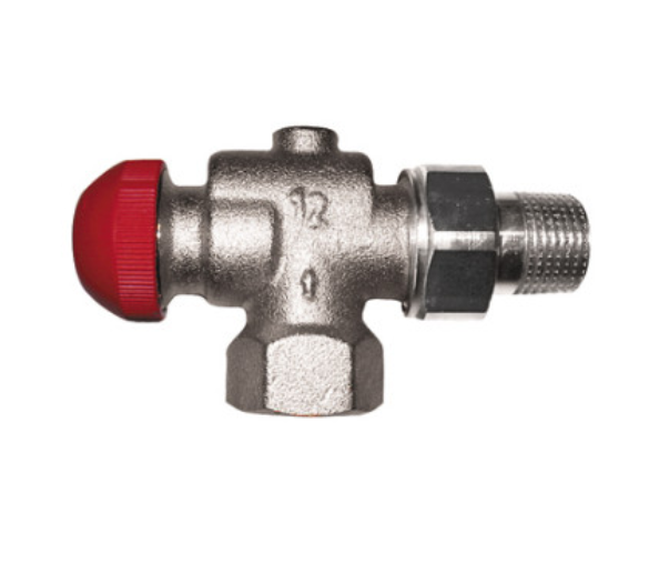 Клапан термостатичний кутовий спеціальний Herz TS-90-V з попереднім налаштуванням 1/2" DN 15 М28х1.5 (1772867)