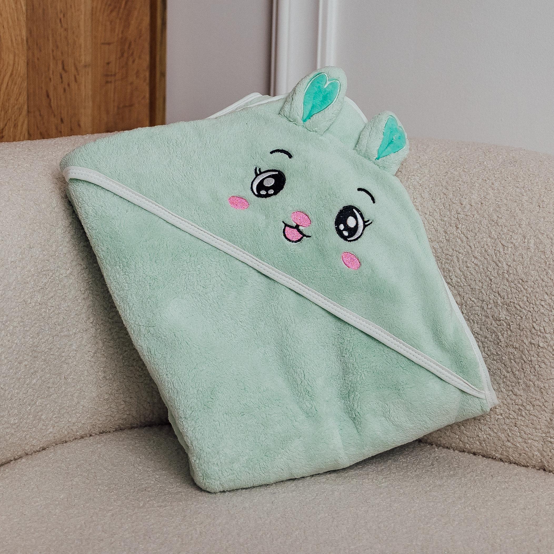 Полотенце детское Зайчик 100х140 см Фисташковый (87201)