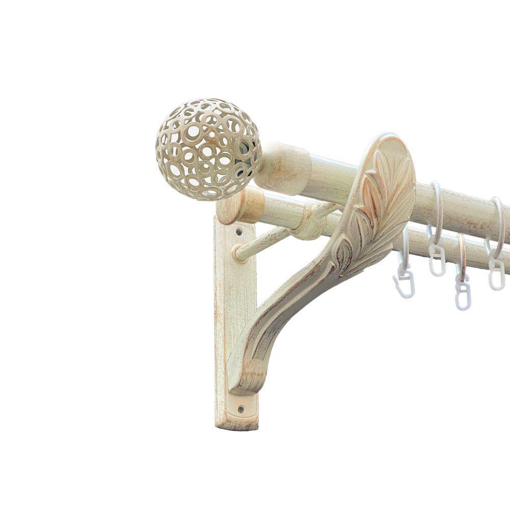 Карниз Orvit Савона металевий дворядний ретро гладка труба кільце металеве 25/19 мм 200 см Біле Золото (00-00021676) - фото 1 Карниз Orvit Савона металевий дворядний ретро гладка труба кільце металеве 25/19 мм 200 см Біле Золото (00-00021676) - фото 1