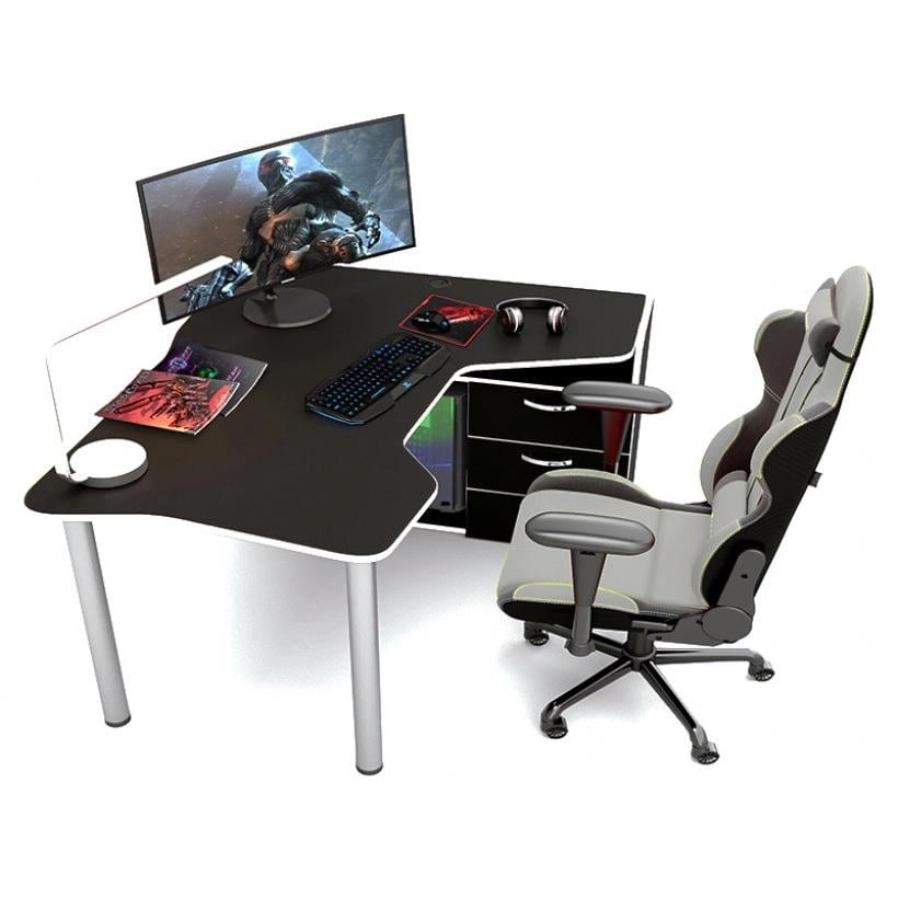 Стол геймерский CNC Mebli ХGamer KING угловой Black/White