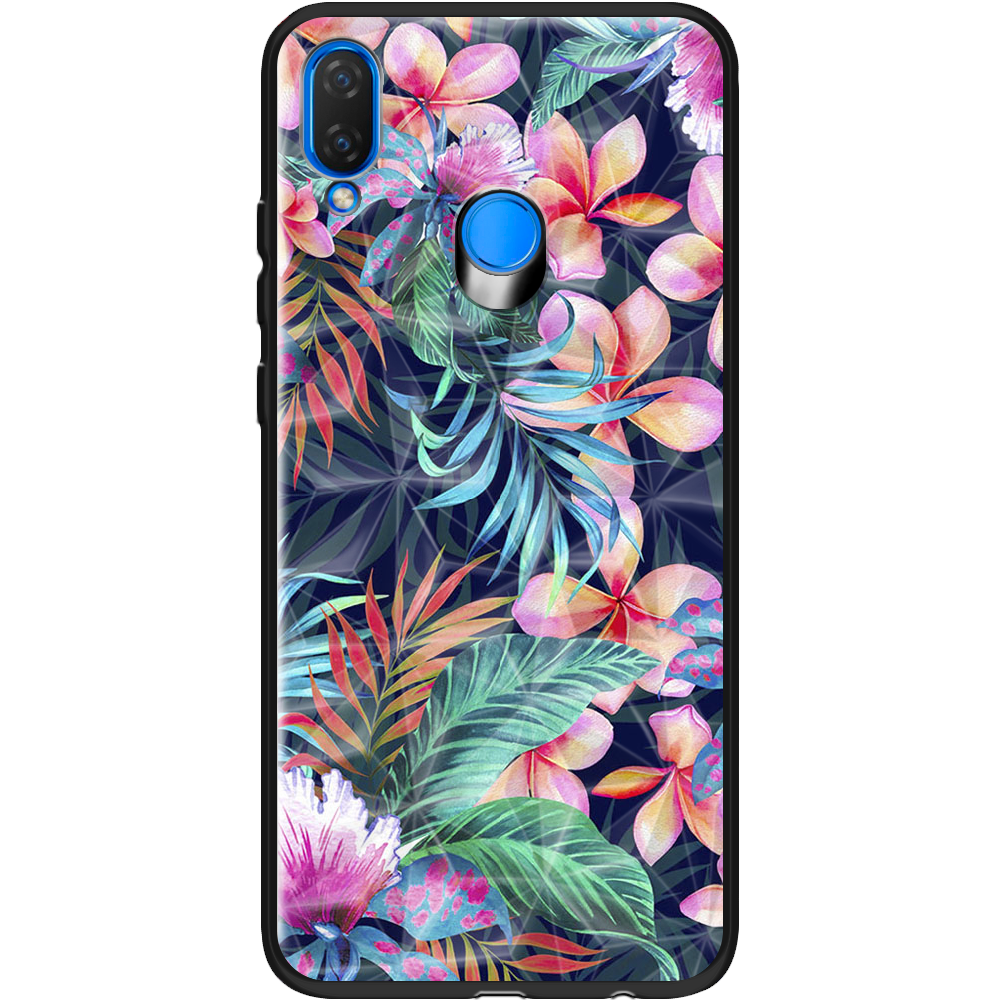 Чехол Boxface Huawei P Smart Plus flowers in the tropics Черный силикон с призмой (34912-up1971-37847)