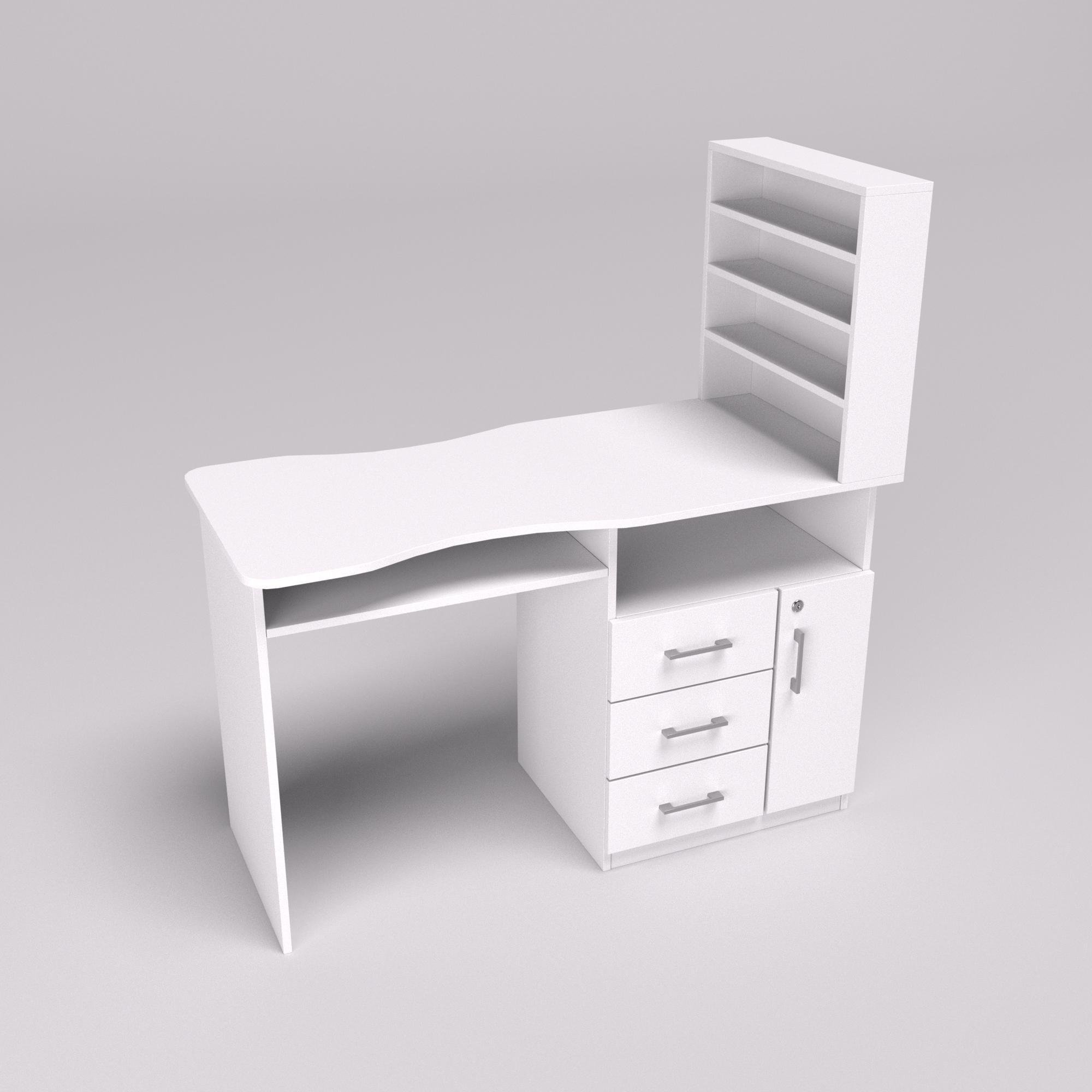 Стол маникюрный СМ-1 1230х550х1264 мм Белый (12406) Стол маникюрный СМ-1 1230х550х1264 мм Белый (12406)