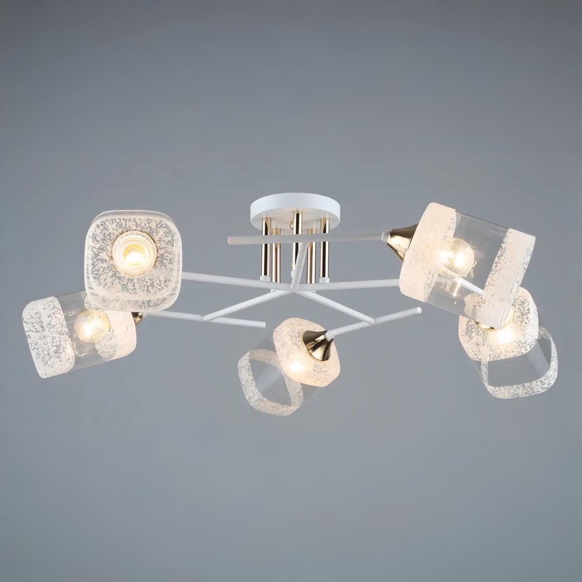 Люстра Sirius на пять прозрачных плафонов под лампу Е27 Белый (A4147/5)