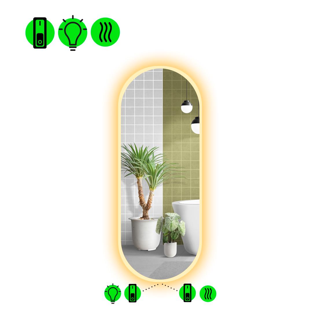 Зеркало с LED подсветкой Portale 3 с подогревом 140x55 см