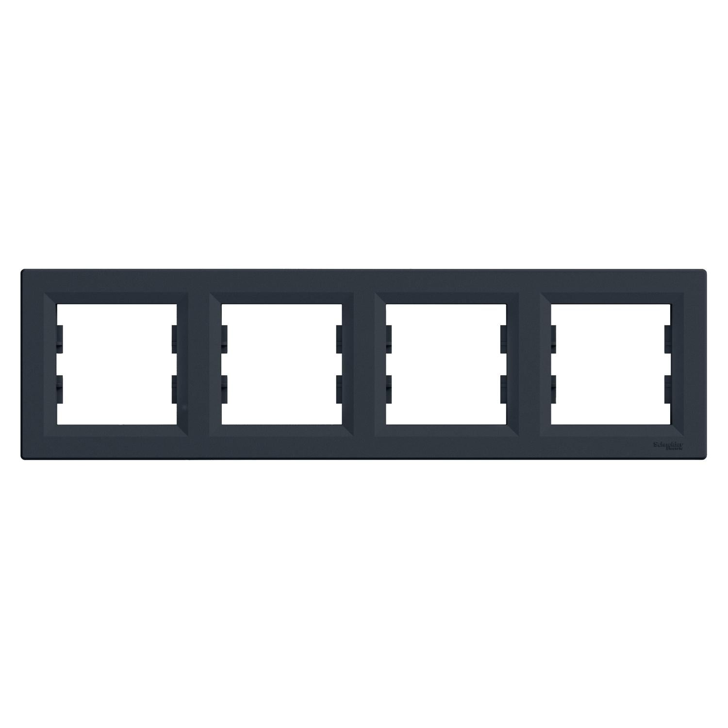 Рамка четырехместная Schneider Electric Asfora горизонтальная Антрацитовый (EPH5800471)