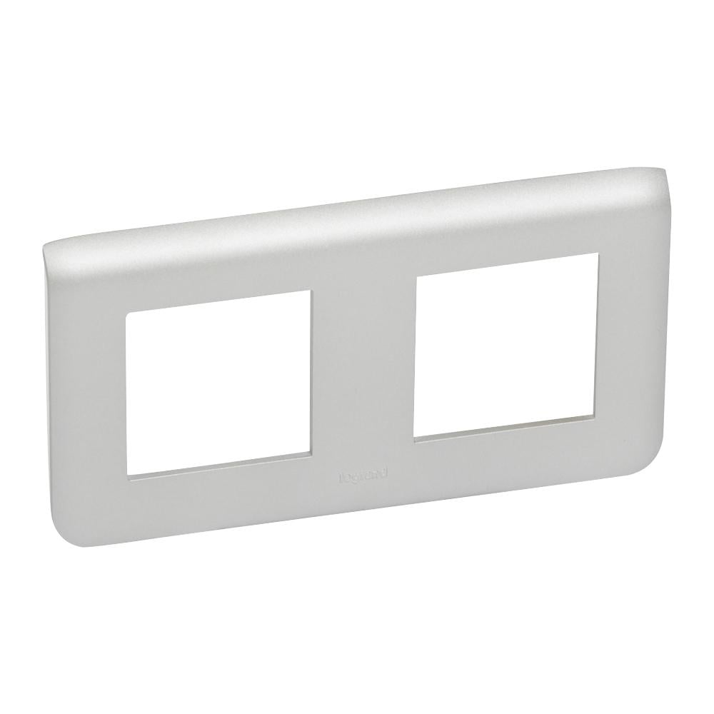 Рамка Legrand Mosaic 2х2 модуля горизонтальная Алюминий (079304L)