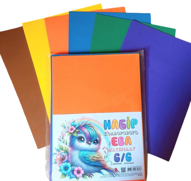 Набір фоамірану кольорового А4 ФЦ001/20 2 мм 6 кольорів/6 арк. (MTT-199845)