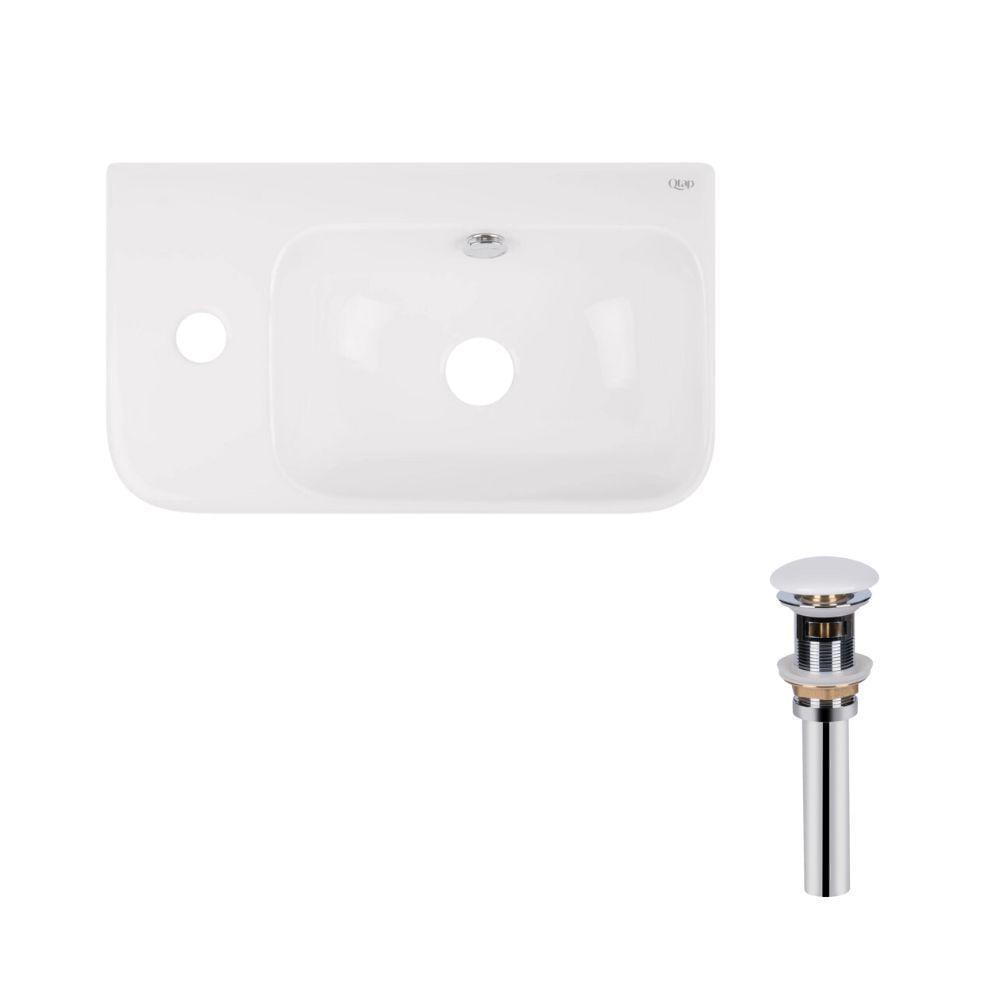 Комплект Q-tap Tern раковина підвісна прямокутна ліва/донний клапан 450х260х155 мм White (PU02O) Комплект Q-tap Tern раковина підвісна прямокутна ліва/донний клапан 450х260х155 мм White (PU02O)