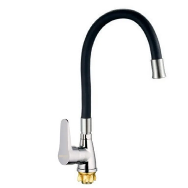 Змішувач для кухні MIXXUS SOP4-146 Reflector з чорним силіконовим виливом Black (MI6490)