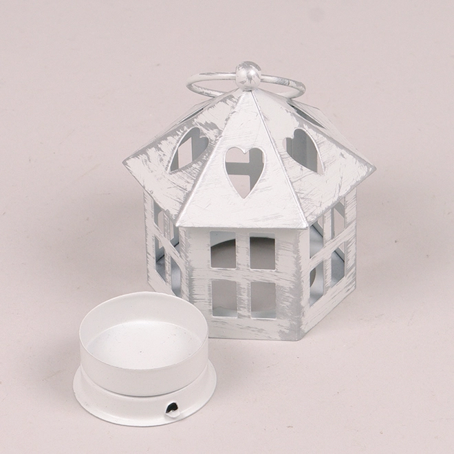 Свічник-ліхтар металевий WDT1543S-7 Біло-срібний (45587) - фото 2 Свічник-ліхтар металевий WDT1543S-7 Біло-срібний (45587) - фото 2