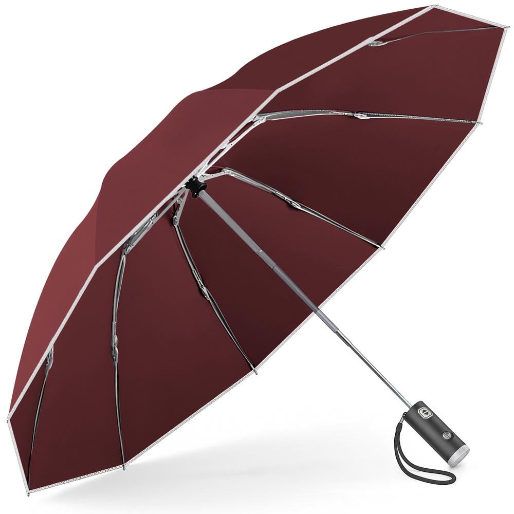 Зонтик c фонарем автоматический LOSSO Ray 105 см Красный (522473759)
