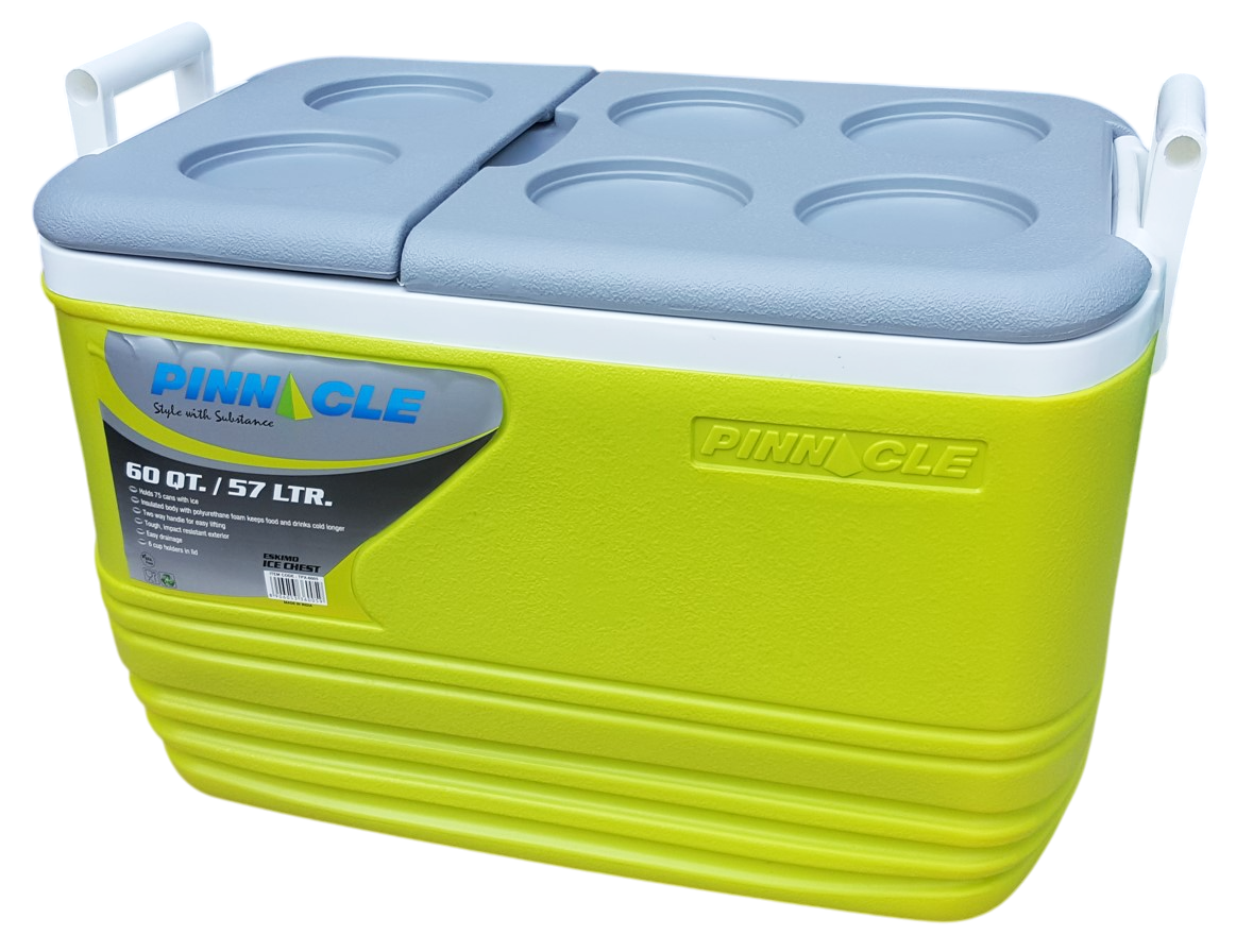 Контейнер изотермический Pinnacle Eskimo с подстаканниками 57 л Желтый (0682622060053_1)