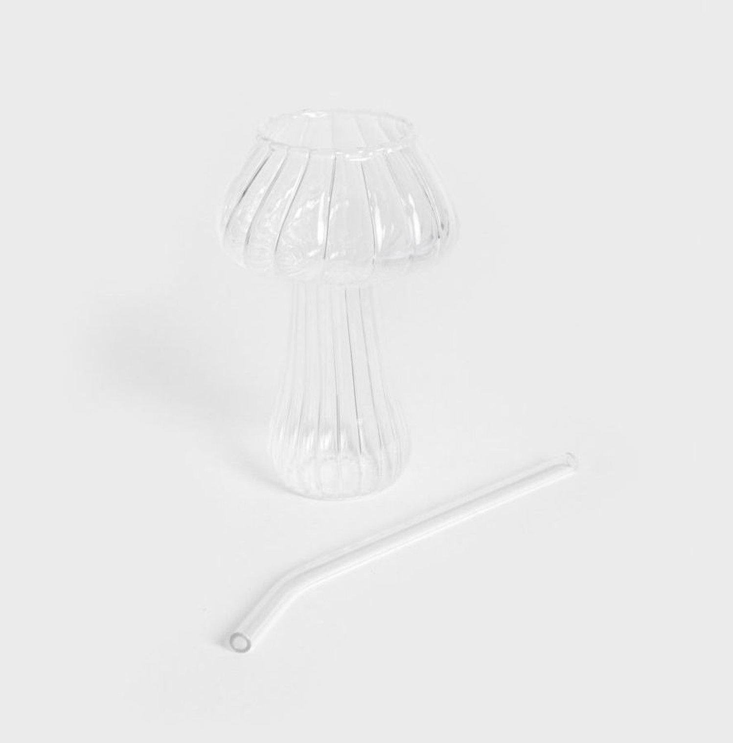 Стакан с трубочкой Homla FUNGI 350 мл Прозрачный (238110)