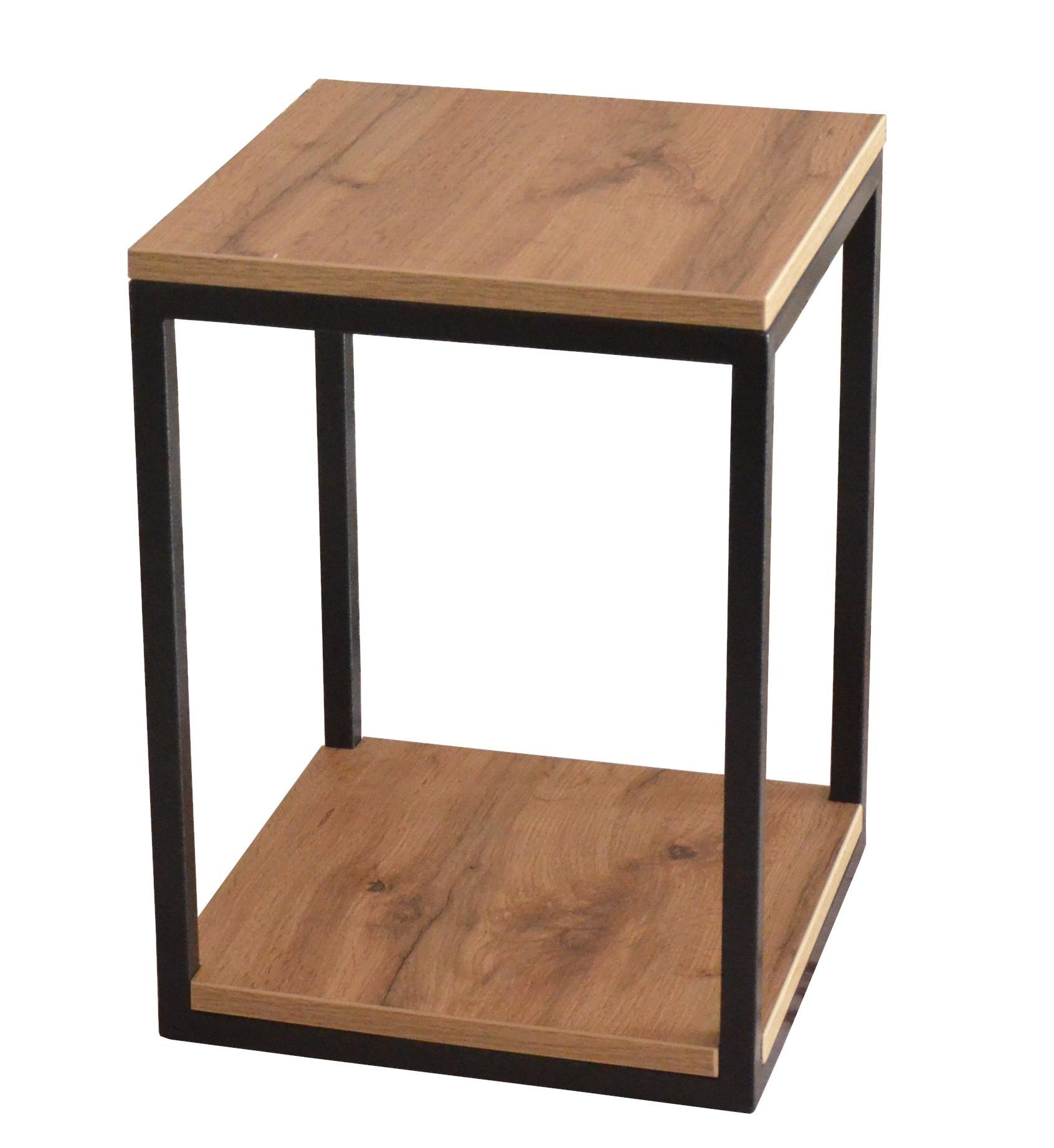 Журнальный столик Kompred OL052 прикроватный Черный/Коричневый (4841146)