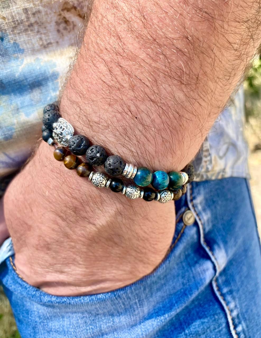 Набор браслетов LITAURS ручной работы из натурального камня диаметром d 6/d 8 мм дополнен металлическими вставками М 15-17 см 2 шт. (240713) - фото 2 Набор браслетов LITAURS ручной работы из натурального камня диаметром d 6/d 8 мм дополнен металлическими вставками М 15-17 см 2 шт. (240713) - фото 2