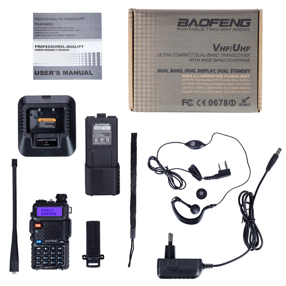 Рація Baofeng UV-5R c кнопкою РТТ і гарнітурою Baofeng Чорний - фото 6