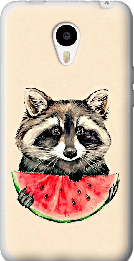 Чехол на Meizu M1/M1 mini Енотик с арбузом (4605u-188-42517)