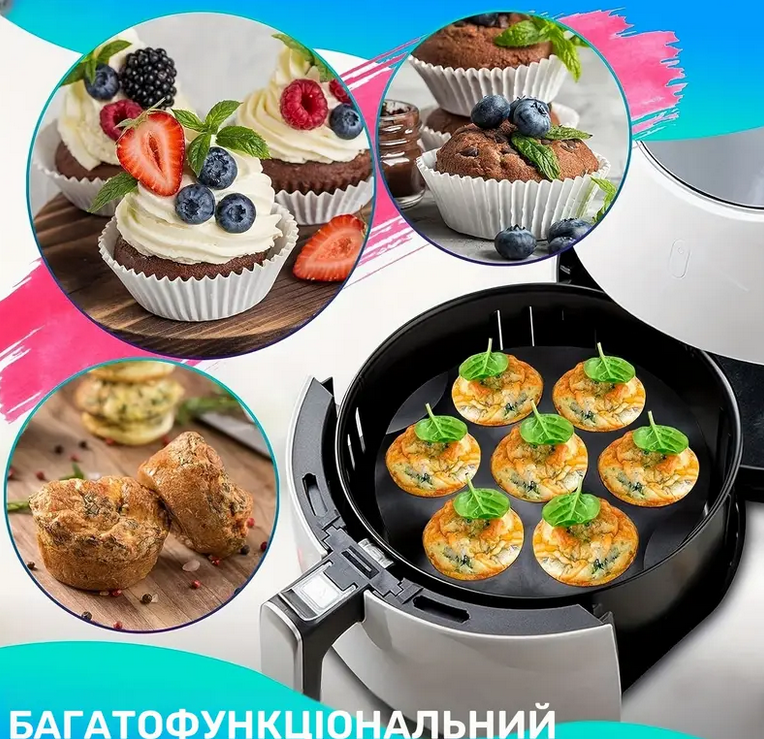 Форма силиконовая для выпечки и закусок в аэрогриле Мафины Черный 15,5 см (TYQ-15.5) - фото 6 Форма силиконовая для выпечки и закусок в аэрогриле Мафины Черный 15,5 см (TYQ-15.5) - фото 6