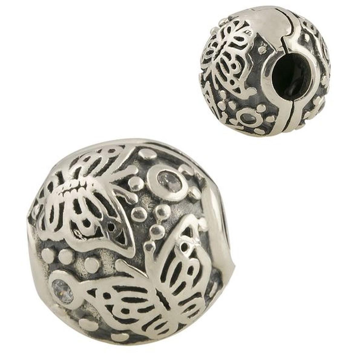 Шарм-клипса серебряный с фианитами (1472415)