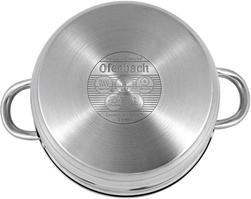 Набір каструль Ofenbach Casserole з нержавіючої сталі зі скляними кришками 1,1/1,7/ 2,4 /3,4 л - фото 5 Набір каструль Ofenbach Casserole з нержавіючої сталі зі скляними кришками 1,1/1,7/ 2,4 /3,4 л - фото 5