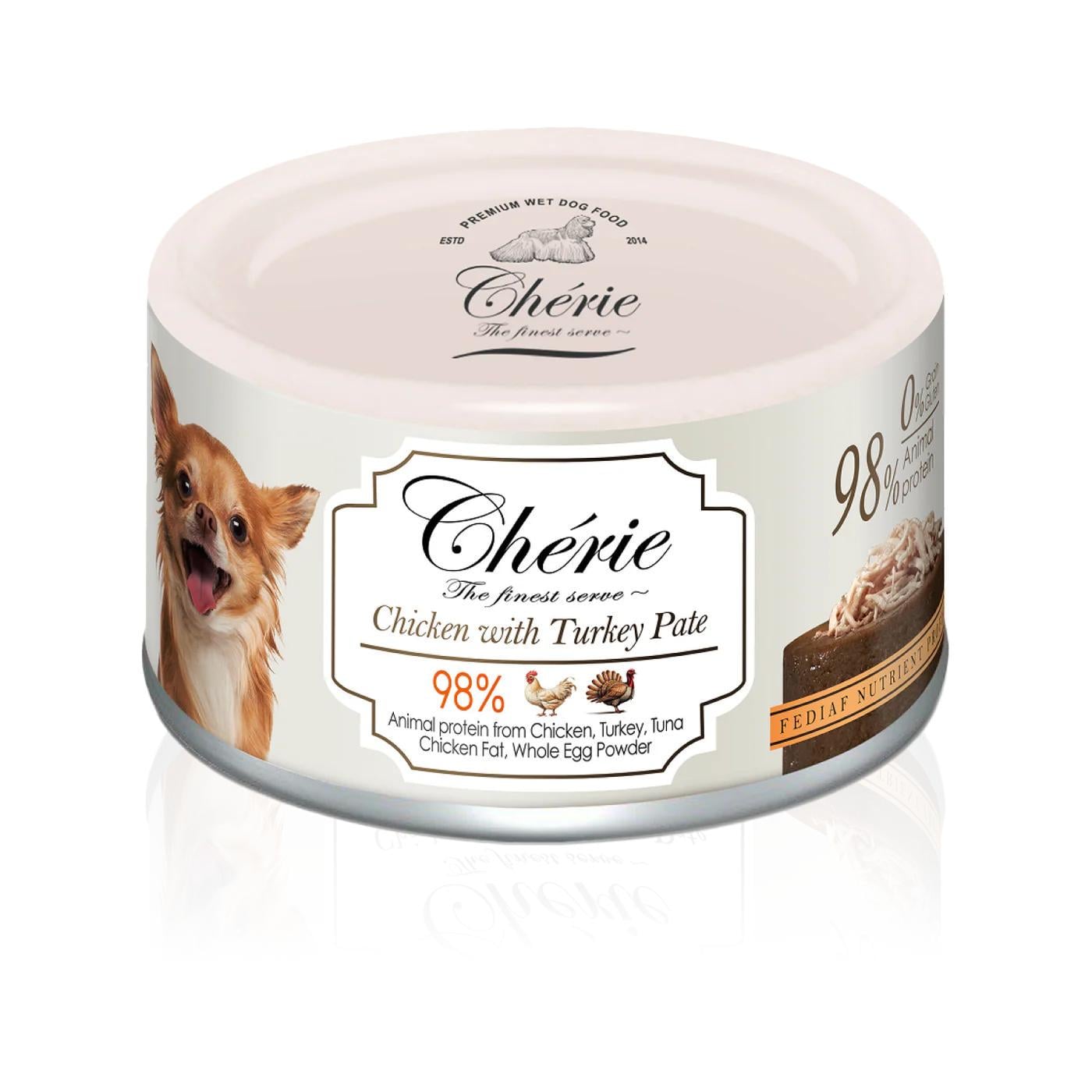 Корм вологий Cherie Dog Pate Chicken with Turkey Pate Куряче пате з індичкою 80 г