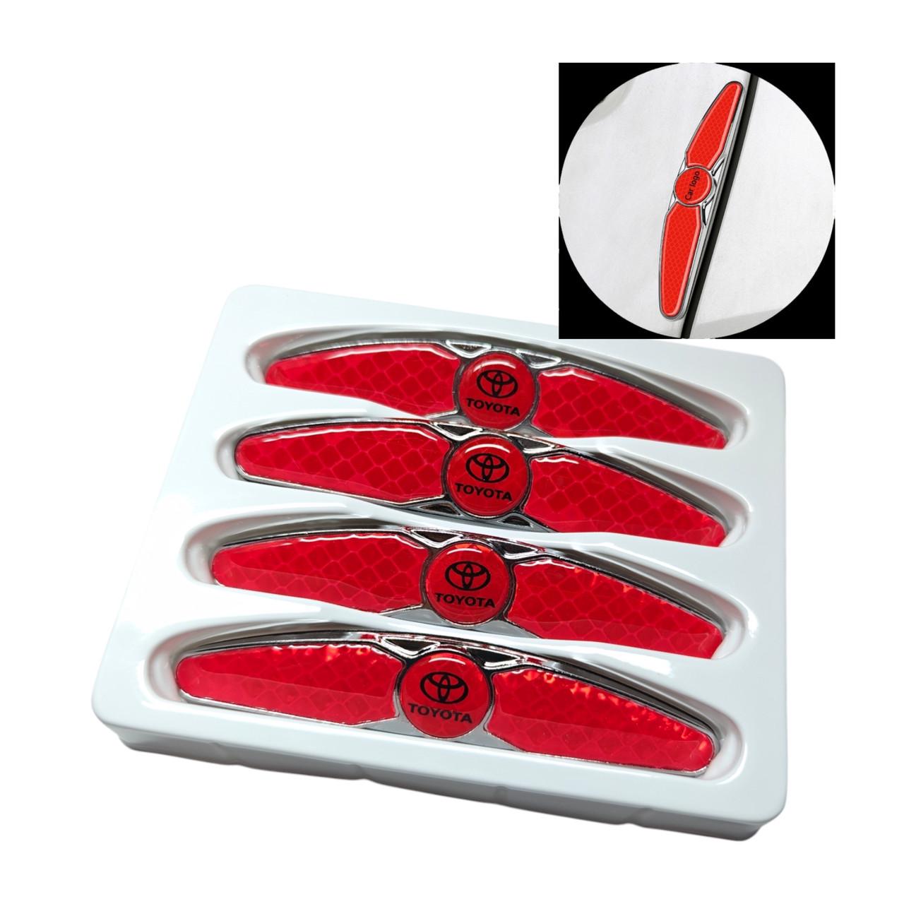 Накладки-катафоты на двери автомобиля с логотипом Toyota от царапин и вмятин Красный карбон (2402367314) - фото 6 Накладки-катафоты на двери автомобиля с логотипом Toyota от царапин и вмятин Красный карбон (2402367314) - фото 6