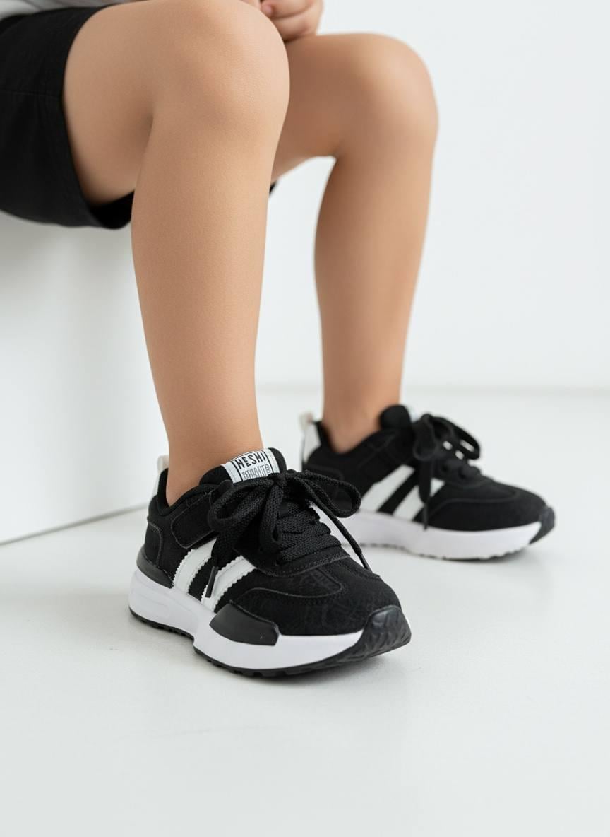 Кроссовки детские Bessky с липучкой и шнуровкой р. 28/29 Черно-белый