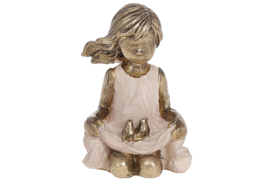 Фігурка декоративна BonaDi Дівчинка з пташками (K07-184)