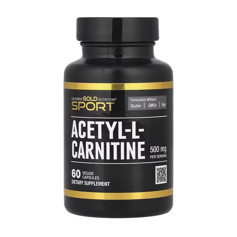 Жиросжигатель L-карнитин California Gold Nutrition Acetyl-L-Carnitine 500 mg 60 вег. капс.